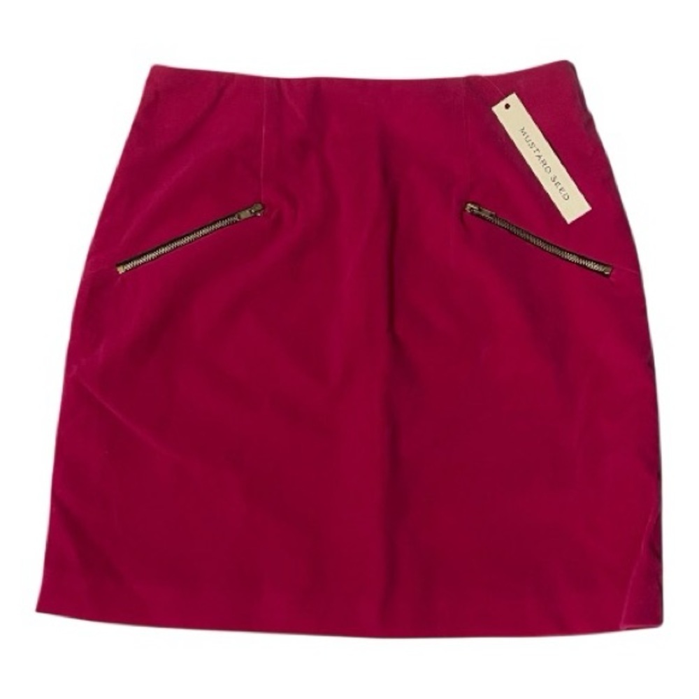 Mustard Seed Fuchsia Pencil Skirt with Zipper Accents